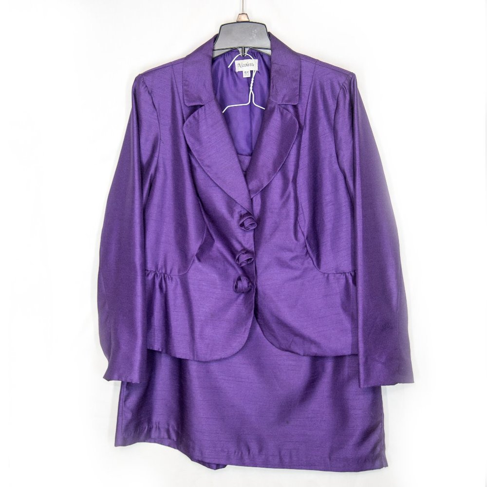 Nicolette  2 Pc Purple Skirt Set Size 16W